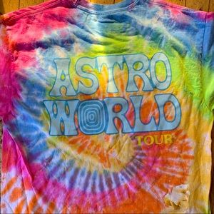 Astroworld long sleeve tie dye shirt